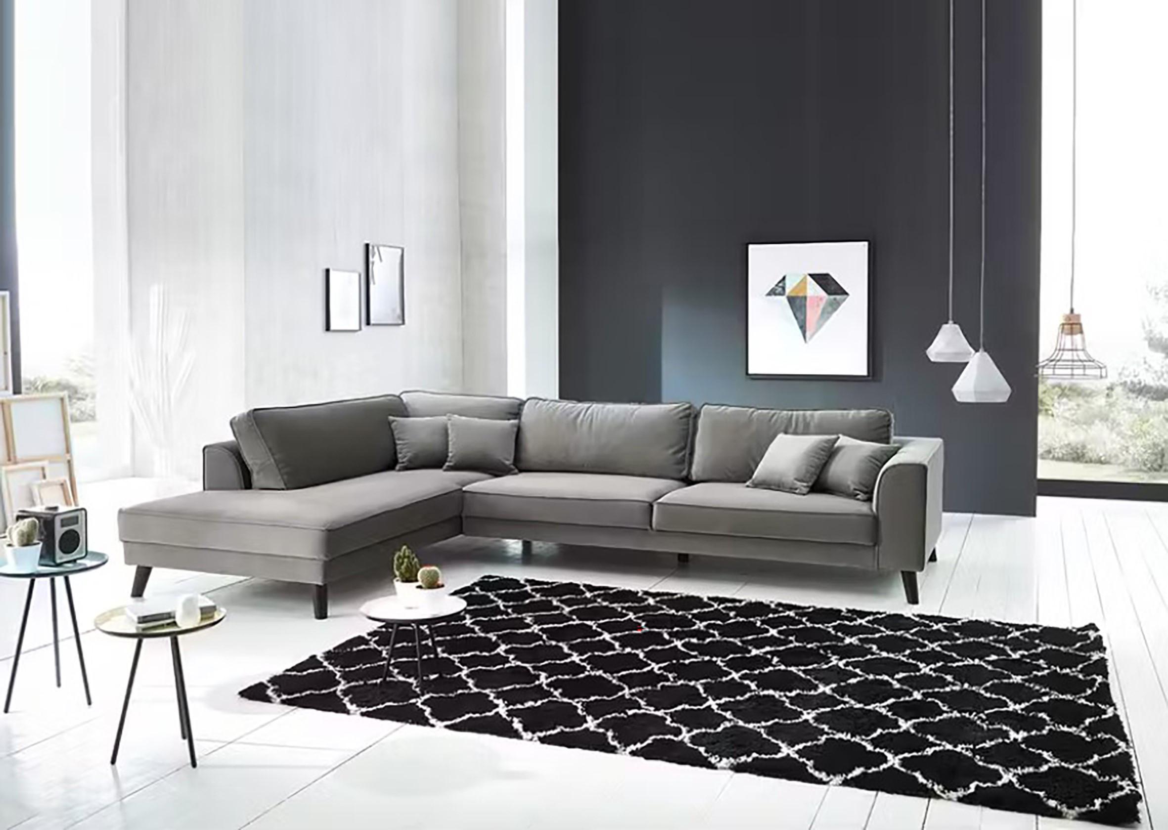 Ecksofa Lumber Jack Grau S: 201x291 cm - Wengefarben/Grau, MODERN, Textil (201/291cm) - Trendmanufaktur