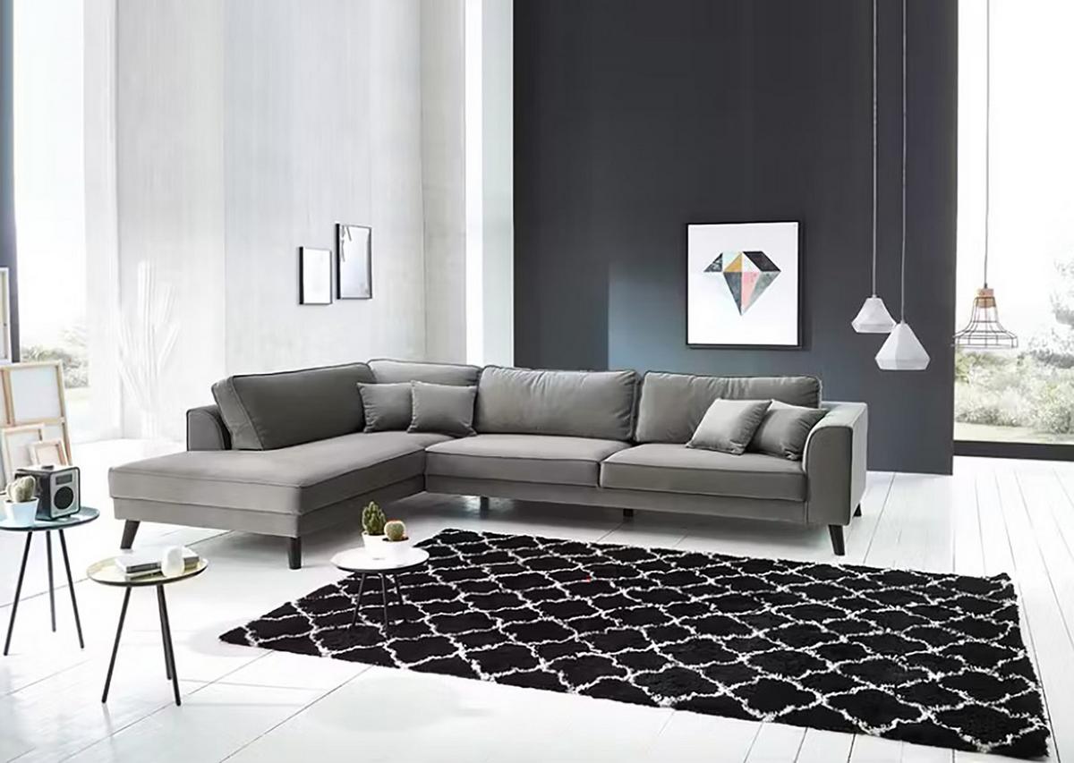 Ecksofa Lumber Jack Grau S: 201x291 Cm - Wengefarben/Grau, MODERN, Textil (201/291cm) - Trendmanufaktur