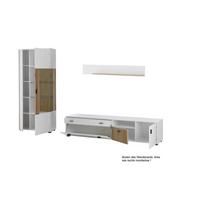Hudson Wohnwand Weiß/Eichefarben B: 328 cm - Eichefarben/Schwarz, Design, Glas/Holzwerkstoff (328/180/42cm) - MID.YOU