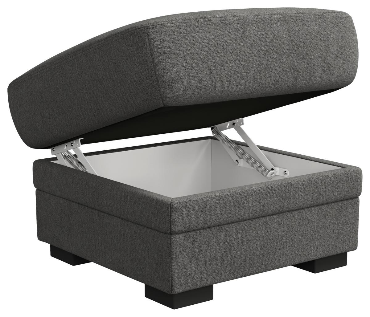 Taburetka MARCUS, antracitová ženilka - čierna/antracitová, Basics, textil/plast (68/45/68cm) - MID.YOU