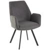 Armlehnstuhl Dalia Grau/Schwarz Gepolstert - Schwarz/Grau, LIFESTYLE, Textil/Metall (59/88/6.5cm) - MID.YOU