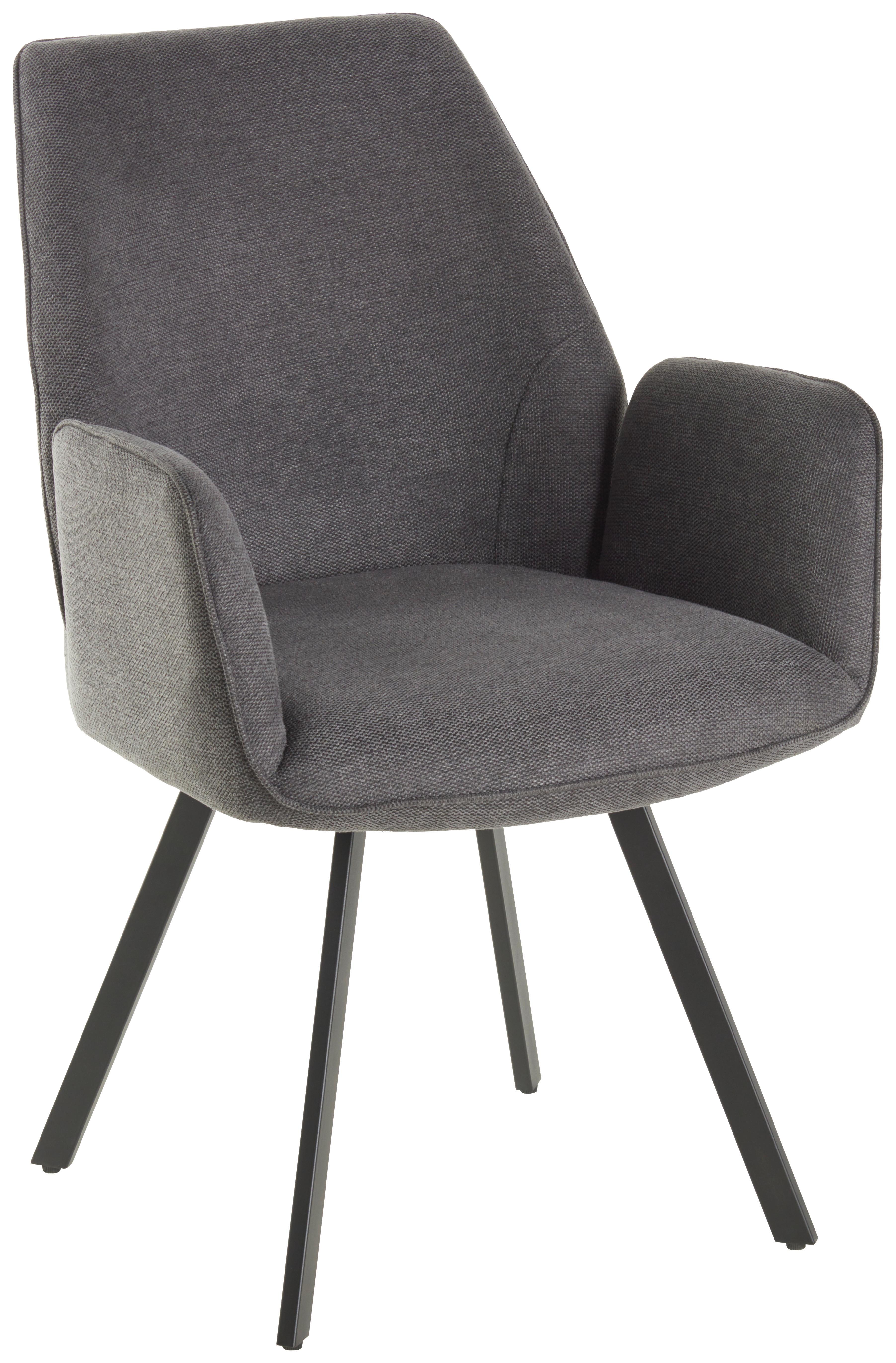 Armlehnstuhl Dalia Grau/Schwarz Gepolstert