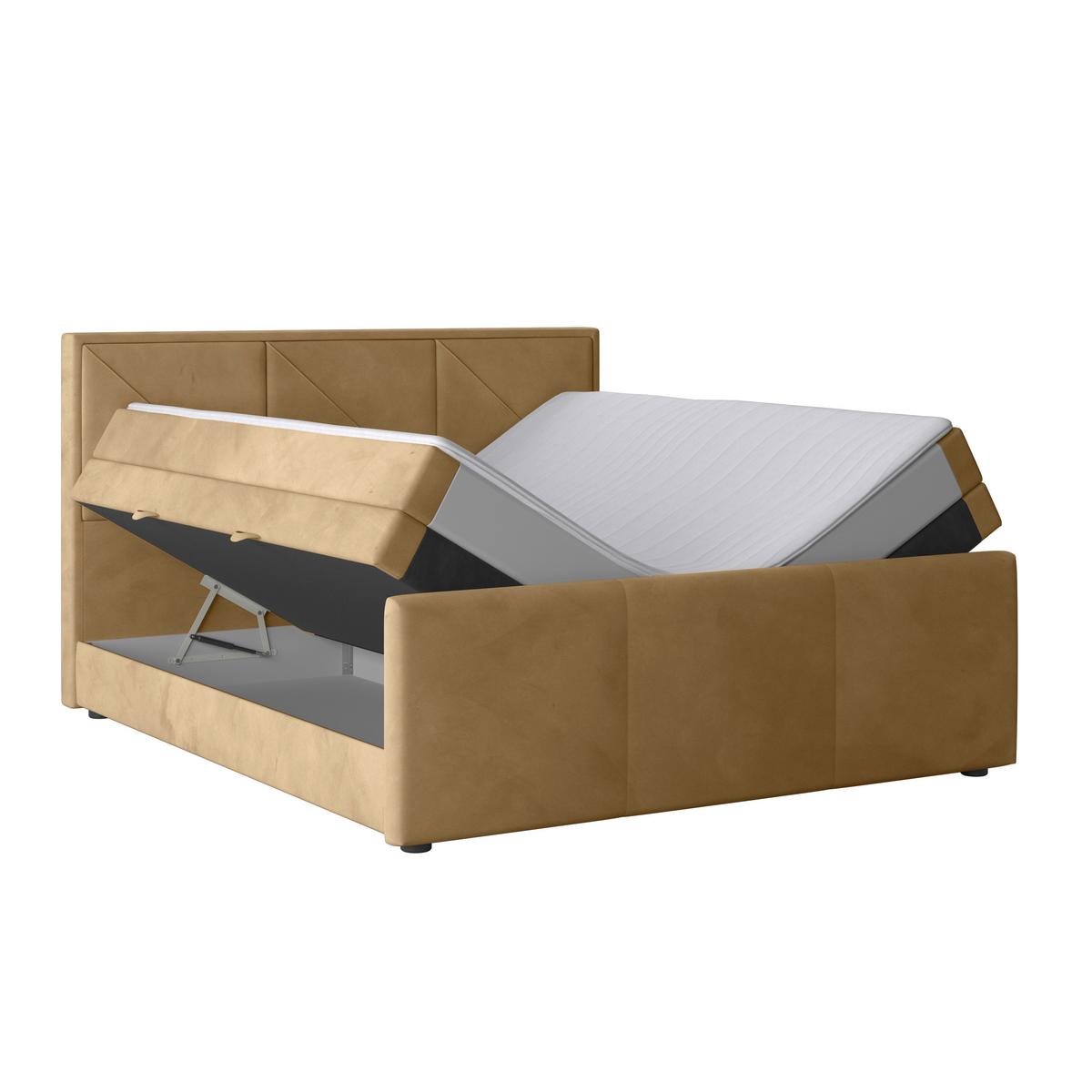 Boxspringbett mit Topper & Bettkasten 180x200 cm Bologna - Beige, MODERN, Holz/Kunststoff (180/200cm) - MID.YOU