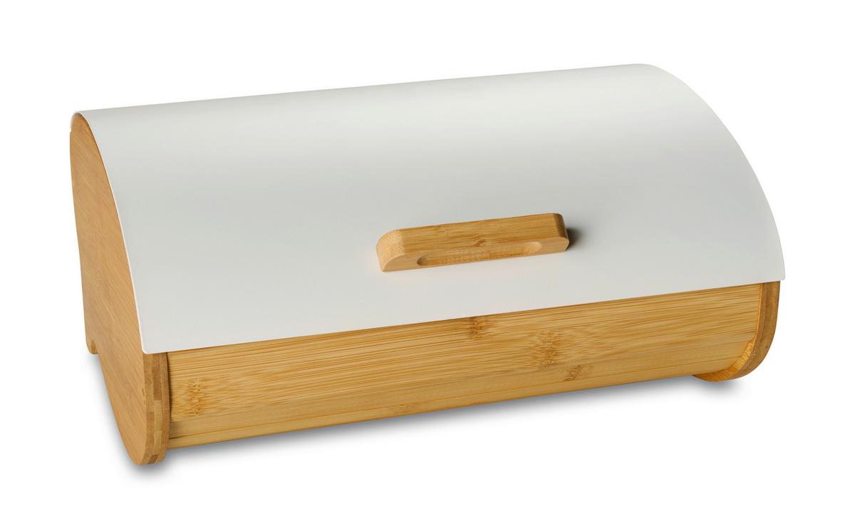CHLEBNÍK NA PEČIVO SVEA - bílá/přírodní barvy, Moderní, kov/dřevo (35/25/15,5cm) - Mömax