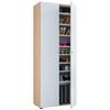 Schuhschrank Vandol Weiß/Eiche Dekor B: 71 cm - Eichefarben/Schwarz, Design, Holzwerkstoff (71/180/39cm) - MID.YOU