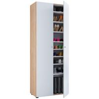 Schuhschrank Vandol Weiß/Eiche Dekor B: 71 cm - Eichefarben/Schwarz, Design, Holzwerkstoff (71/180/39cm) - MID.YOU