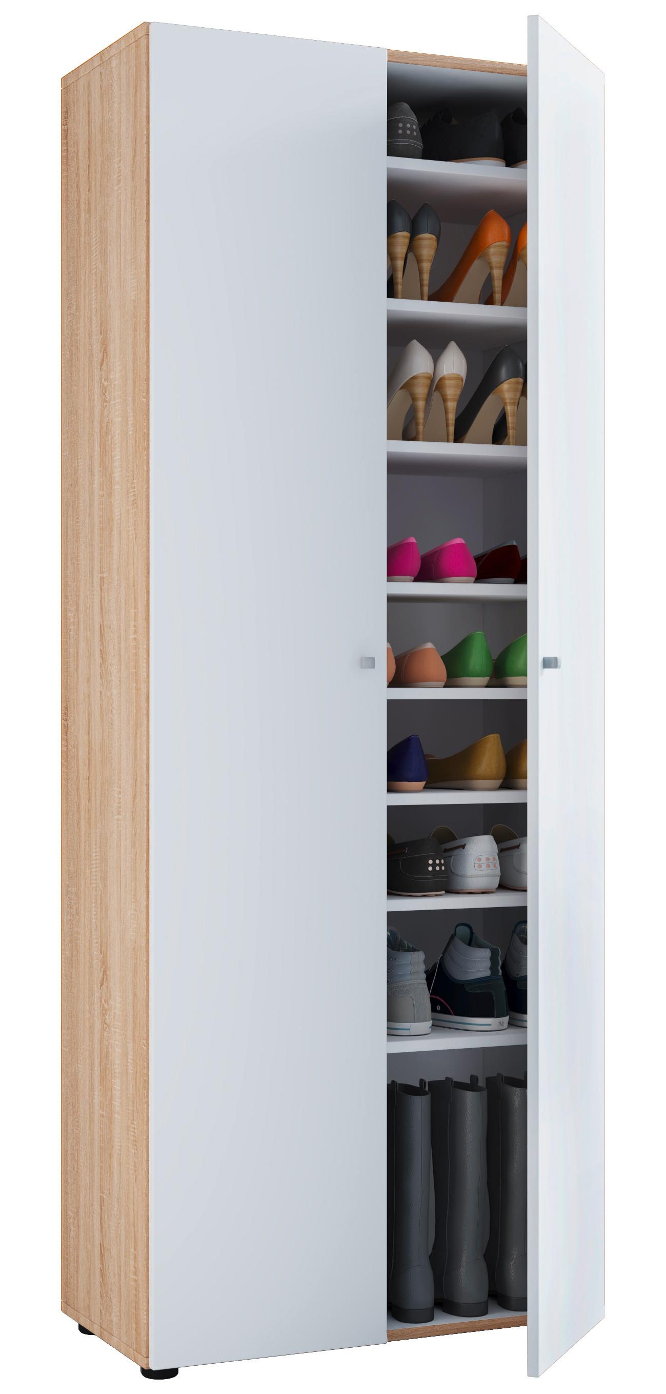 Schuhschrank Vandol Weiß/Eiche Dekor B: 71 cm