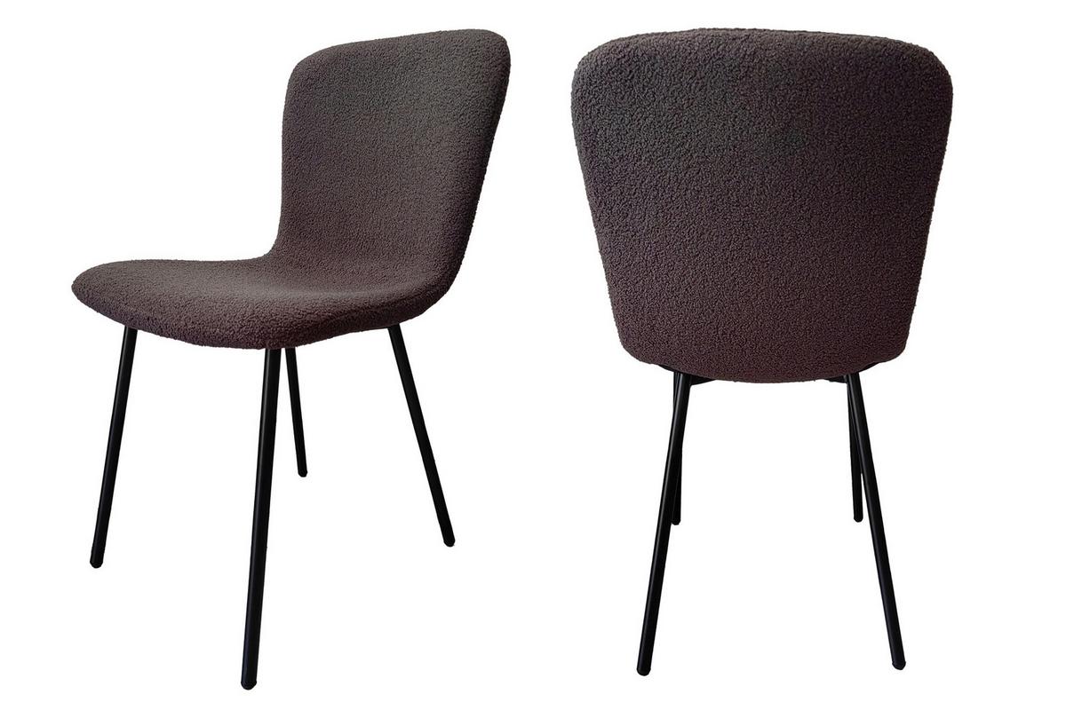 Stuhl-set Dunkelgrau B: 44cm 4-Teilig - Dunkelgrau/Schwarz, MODERN, Textil/Metall (44/79/52cm) - Livetastic