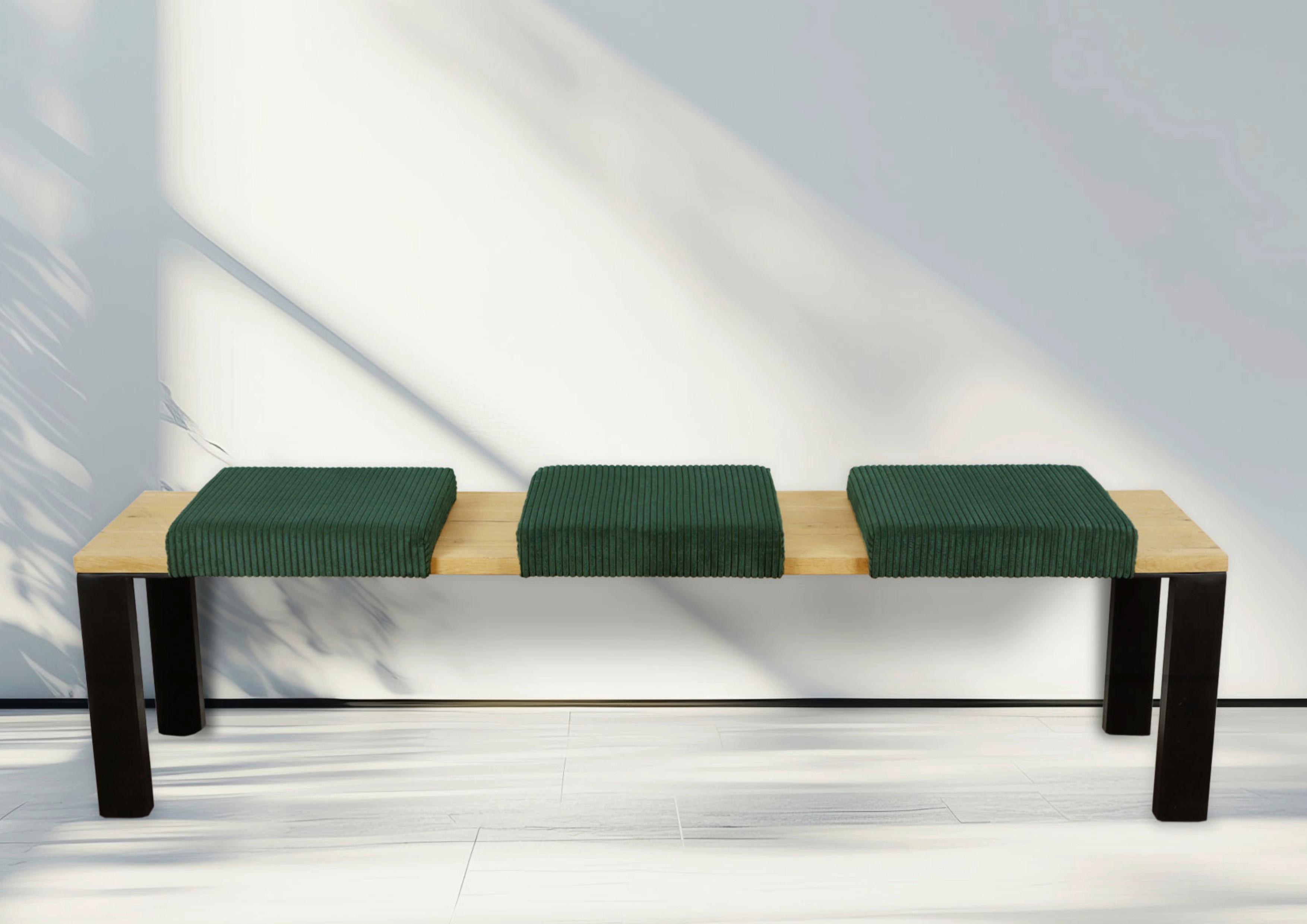 Bankkissen 2-tlg. Set Cord, Grün, Lxb: 40x35/38 Cm - Dunkelgrün, Basics, Textil (40/35/38/5/8cm)