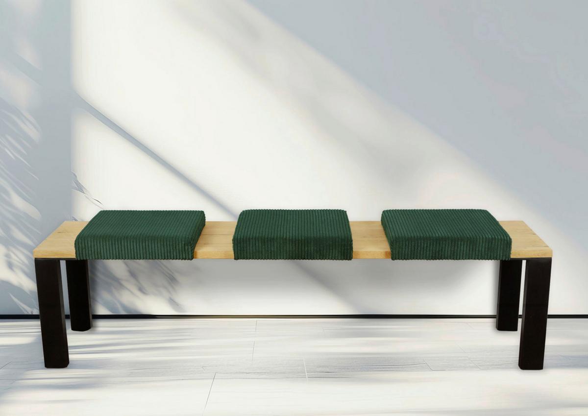 Bankkissen 2-tlg. Set Cord, Grün, Lxb: 40x35/38 Cm - Dunkelgrün, Basics, Textil (40/35/38/5/8cm)