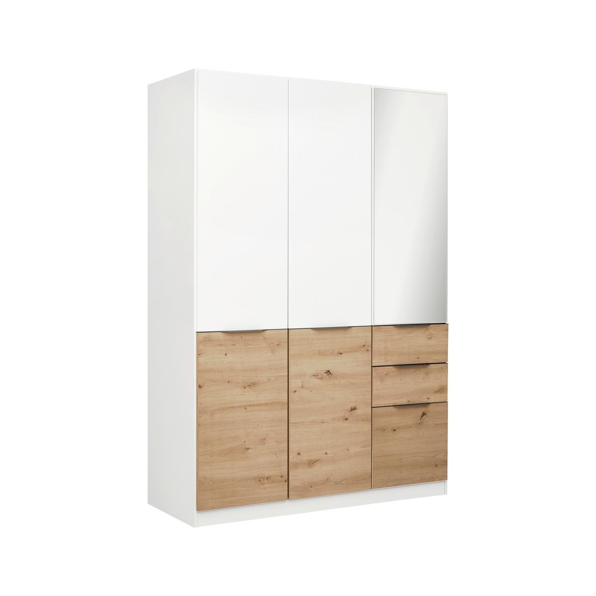 ŠATNÍ SKŘÍŇ S OTOČNÝMI DVEŘMI MAX-EXTRA - bílá/šedá, Konvenční, kompozitní dřevo/plast (136/197/54cm)