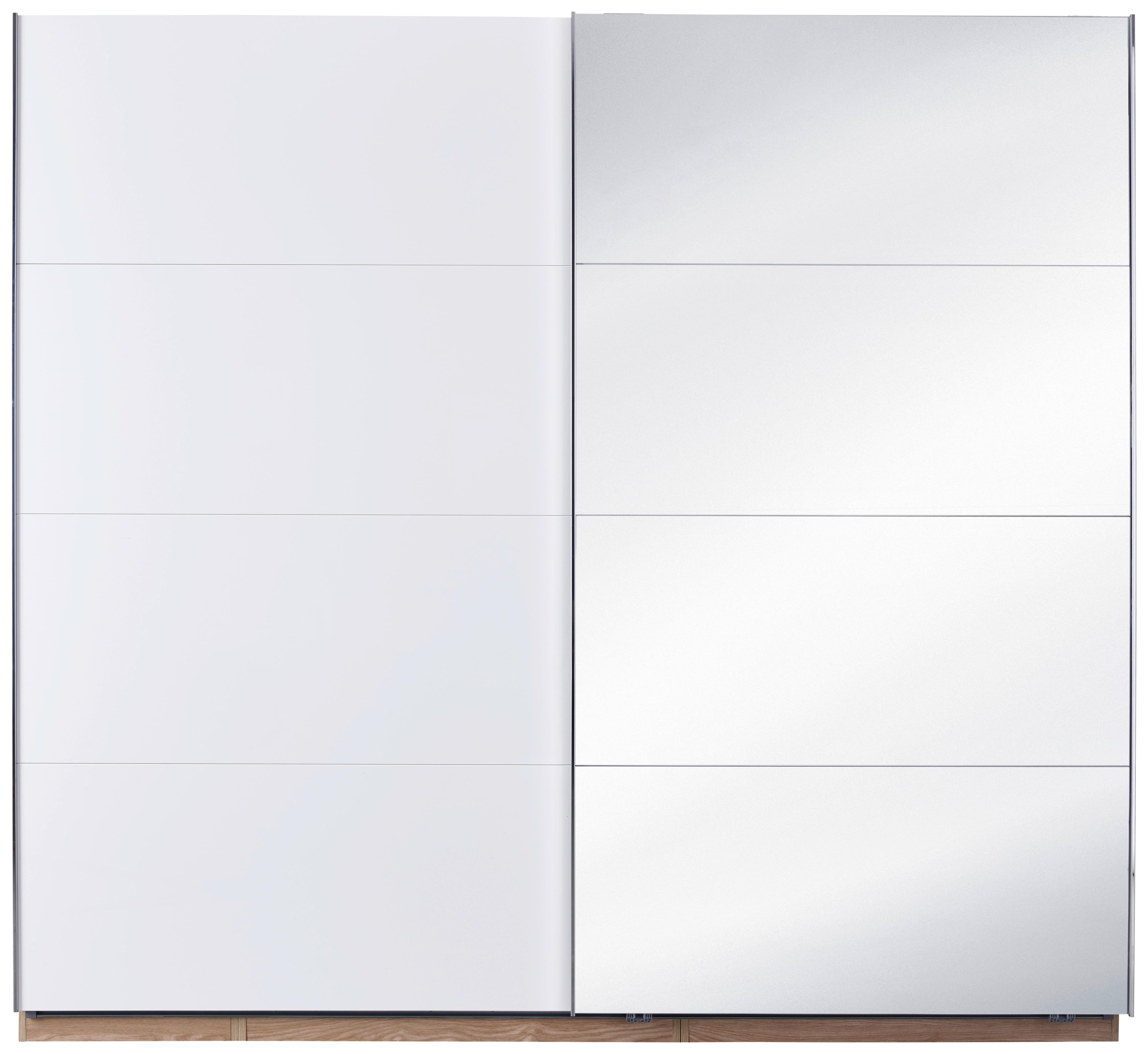 Schwebetürenschrank Unit - Weiß Hochglanz/Eichefarben, KONVENTIONELL, Holzwerkstoff (226/210/58cm) - Ondega