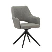 Stuhl Asher Grau, B: 54,5 Cm - Schwarz/Grau, MODERN, Textil/Metall (54,5/85/61,5cm) - MID.YOU