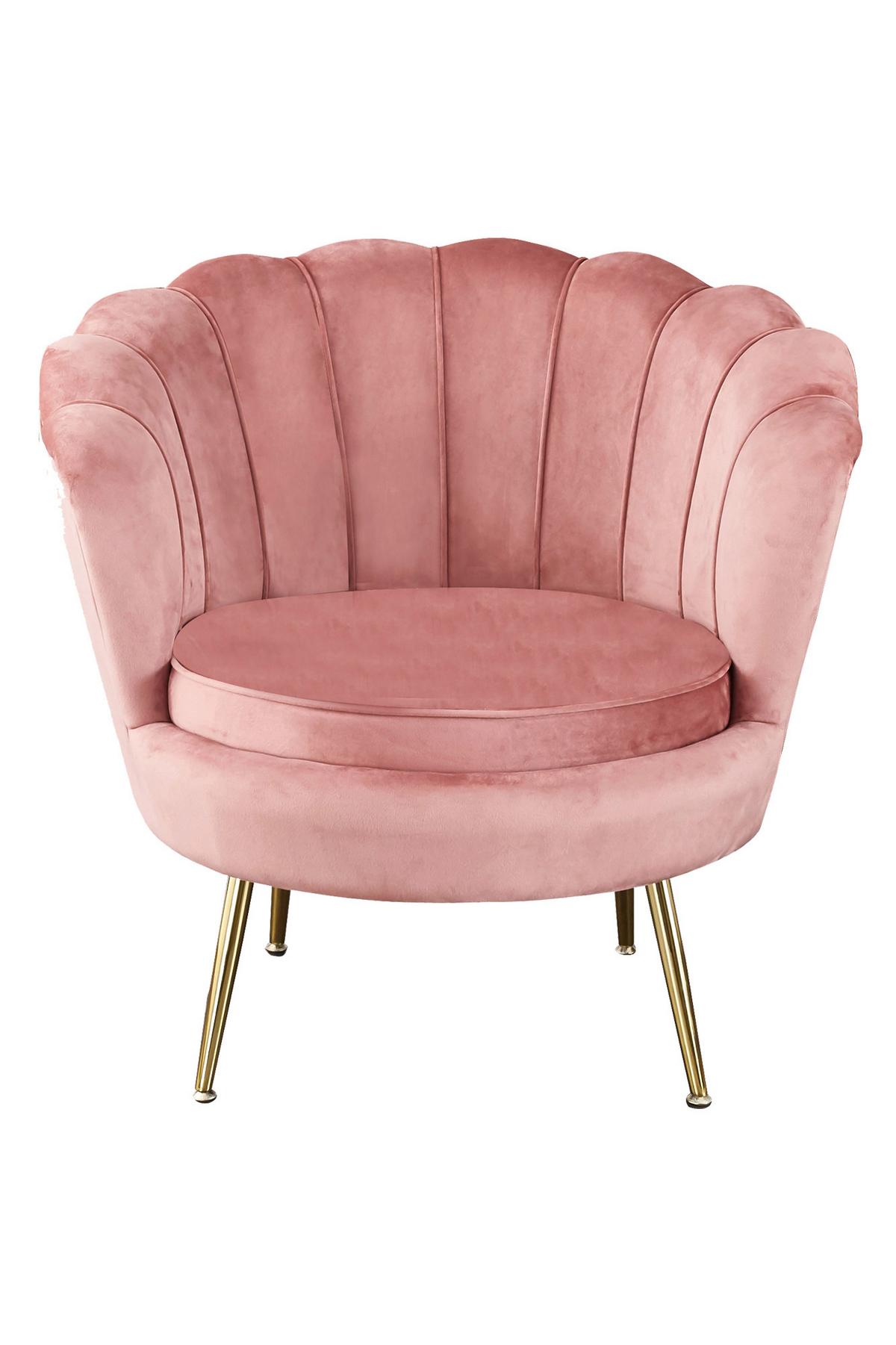 Sessel Rosa B: 76 Cm - Goldfarben/Rosa, MODERN, Textil (76/78/76cm) - Livetastic