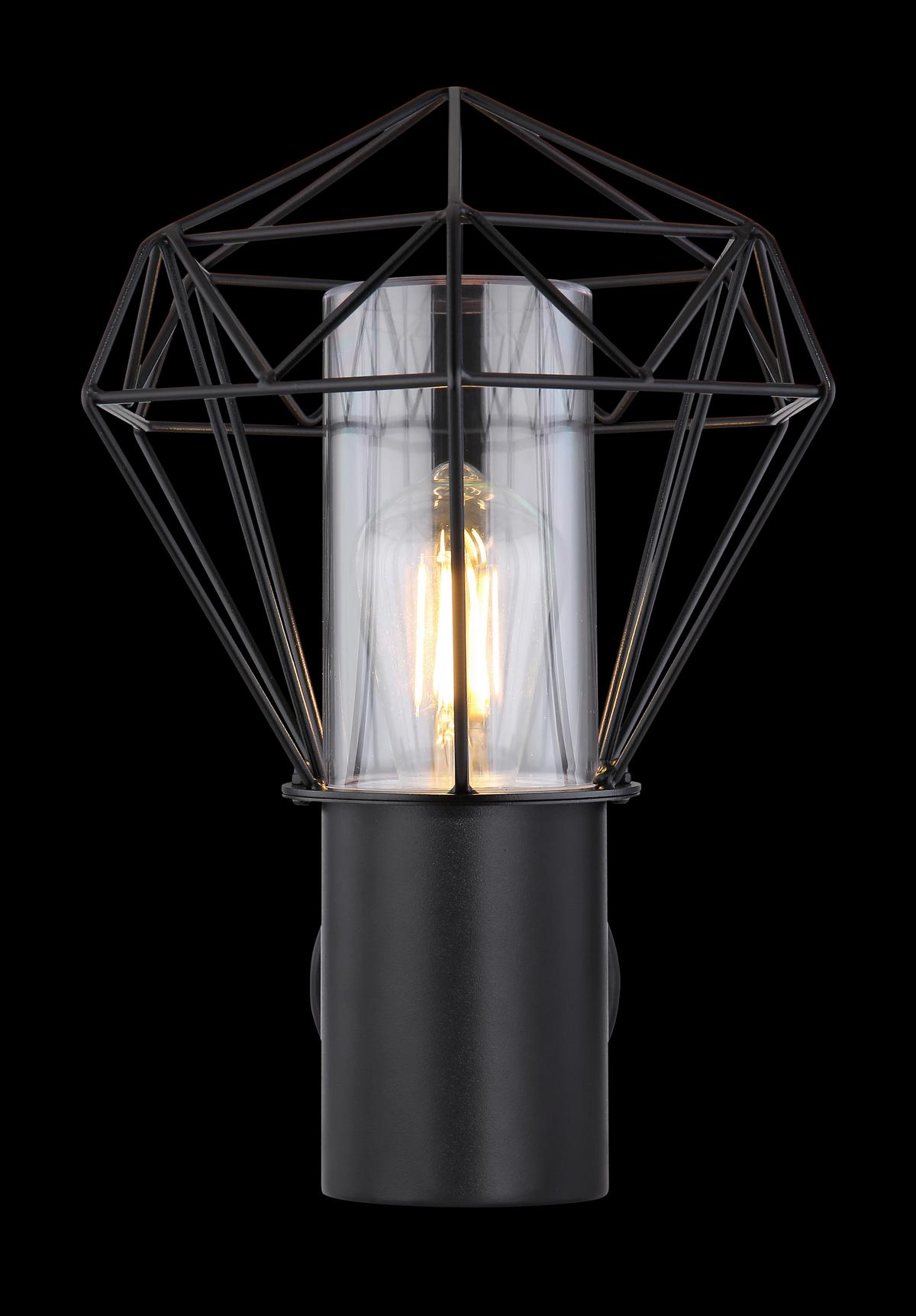 Venkovní svítidlo černá,  max. 15 Watt - černá/čiré, Basics, kov/plast (22,5/27,5/31cm)
