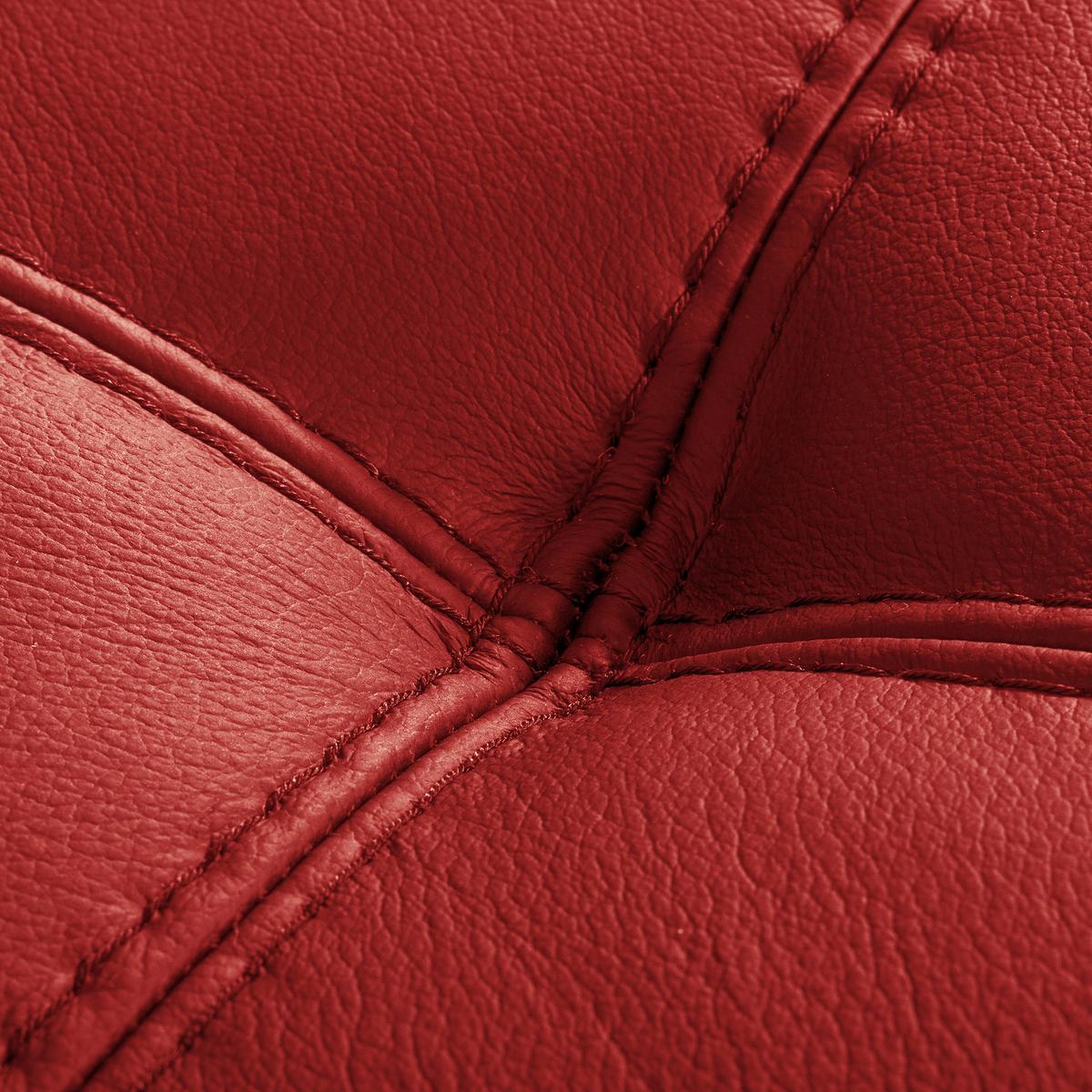 Ecksofa Torino Teilleder Rot 173x247 - Rot/Schwarz, Design, Leder/Textil (173/247cm) - Livetastic