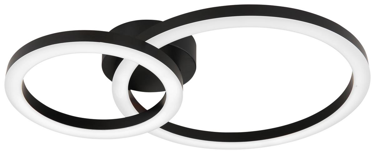 Stropní LED svítidlo RUNDI, Š:30cm - bílá/černá, Moderní, kov/plast (42/30/7,5cm) - Mömax
