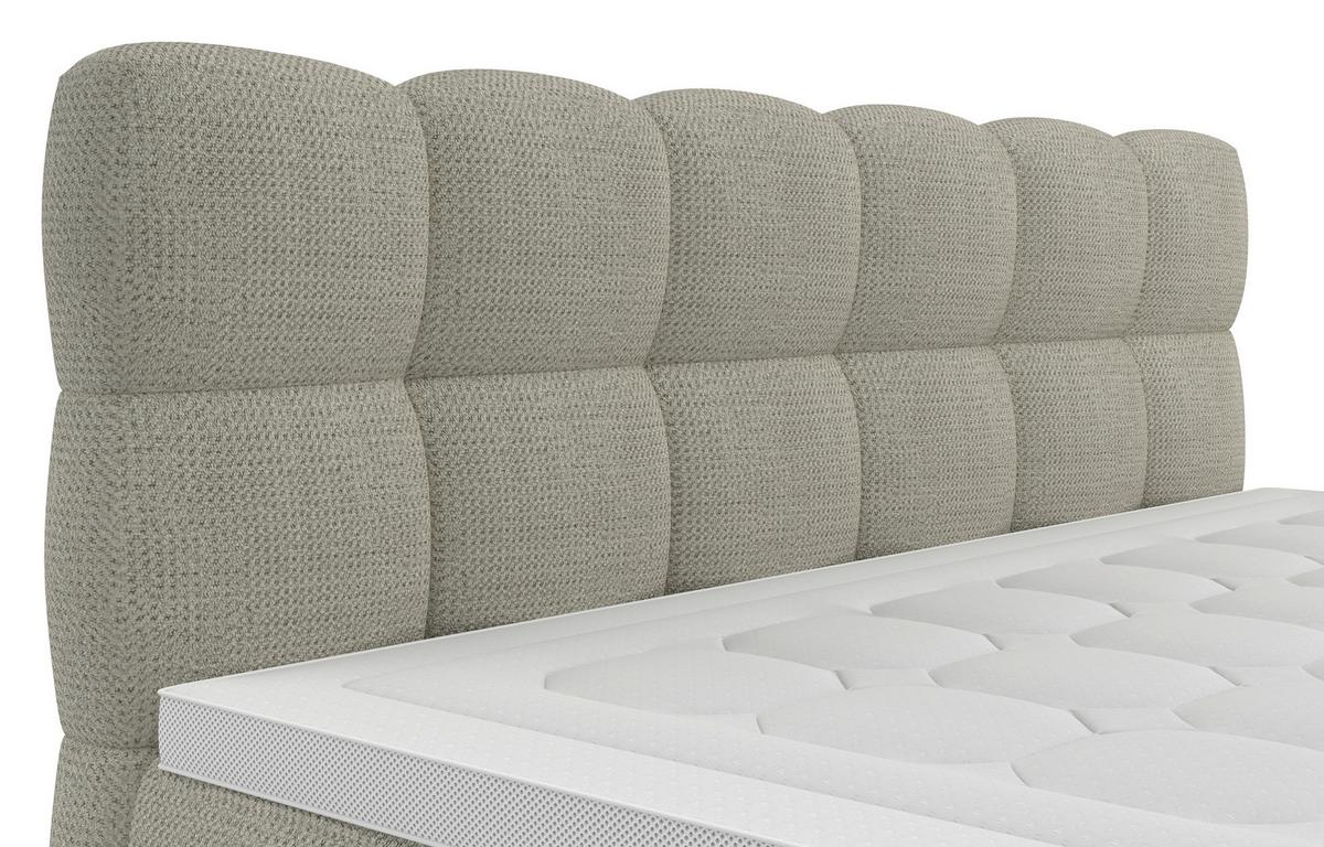 BOXSPRINGBETT inkl. Bettkasten 120x220 - Ecru/Schwarz, Trend, Holz/Holzwerkstoff (120/220cm) - Sembella