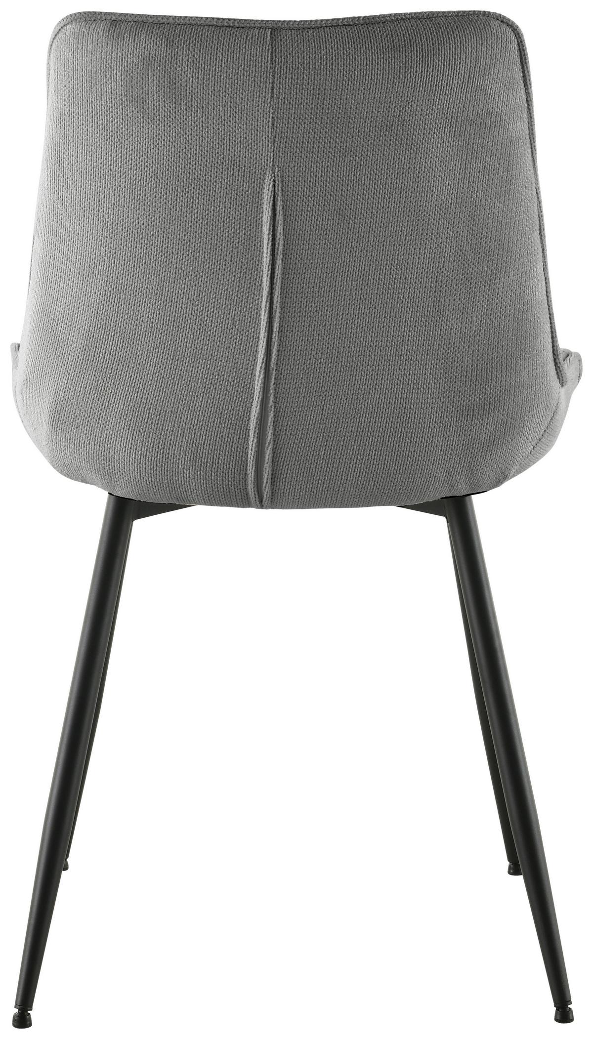 Stuhl Lenny - Schwarz/Grau, LIFESTYLE, Holz/Textil (54/88/60cm) - Livetastic