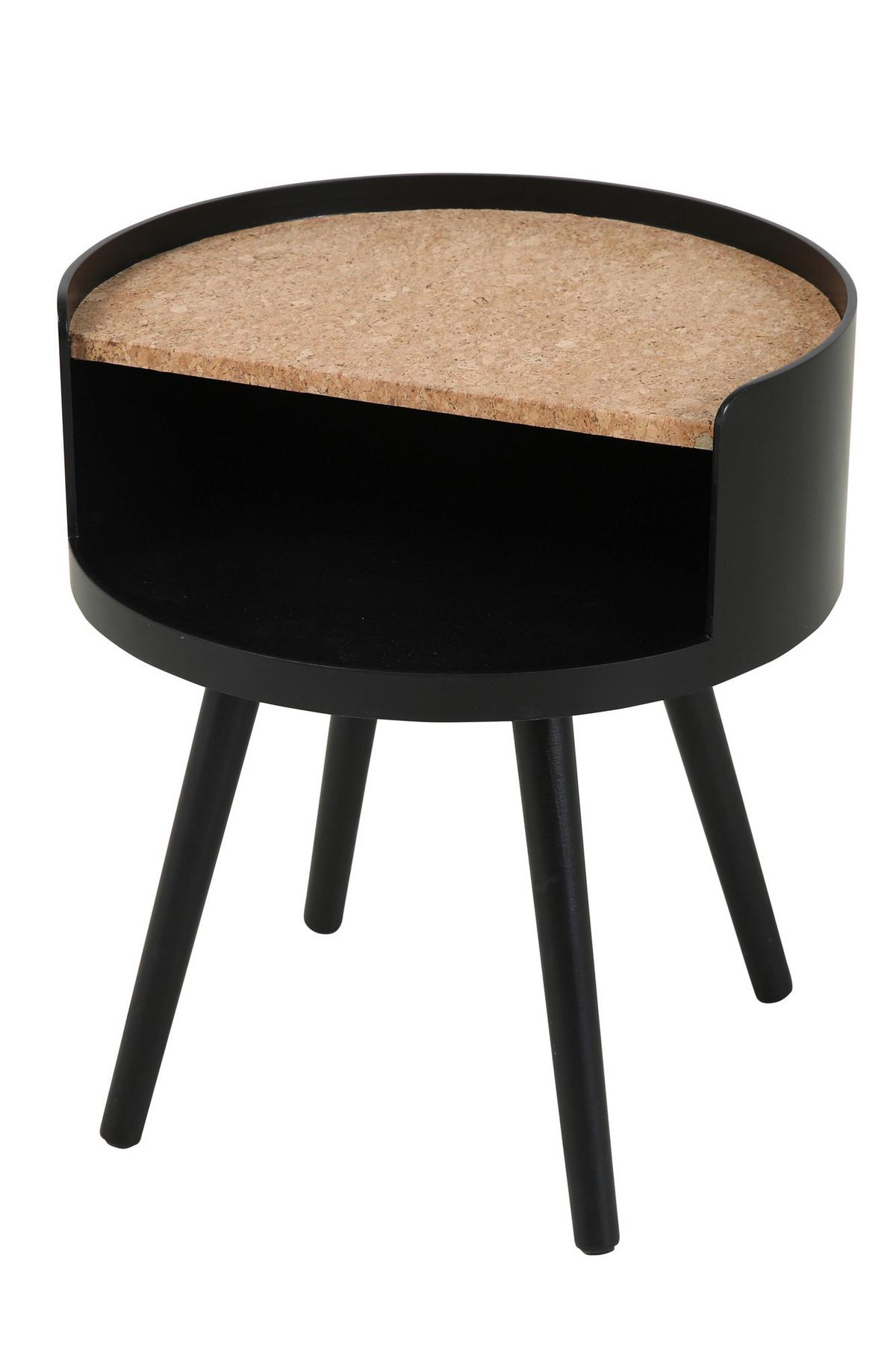 Beistelltisch Naturfarben/Schwarz B: 40 cm - Schwarz/Naturfarben, Design, Holz/Holzwerkstoff (40/40/46cm) - Livetastic