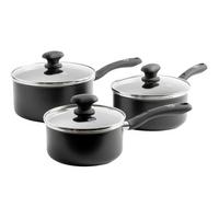 Kochtopfset Savory Schwarz - Schwarz, Basics, Glas/Metall - GreenChef