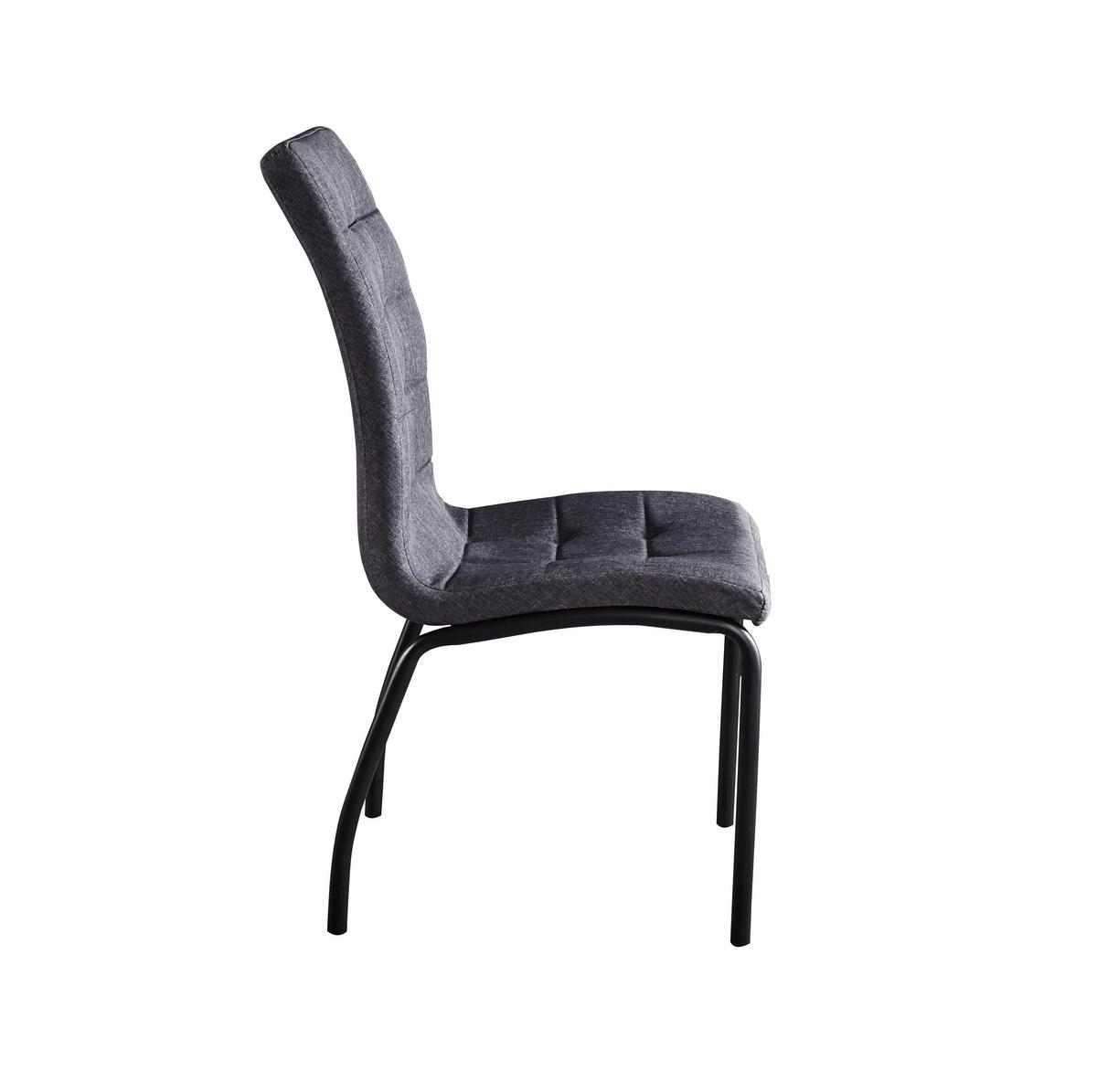 Stuhl-set Dunkelgrau, B: 42cm - Dunkelgrau/Schwarz, Design, Textil/Metall (42/103/58,5cm) - Livetastic