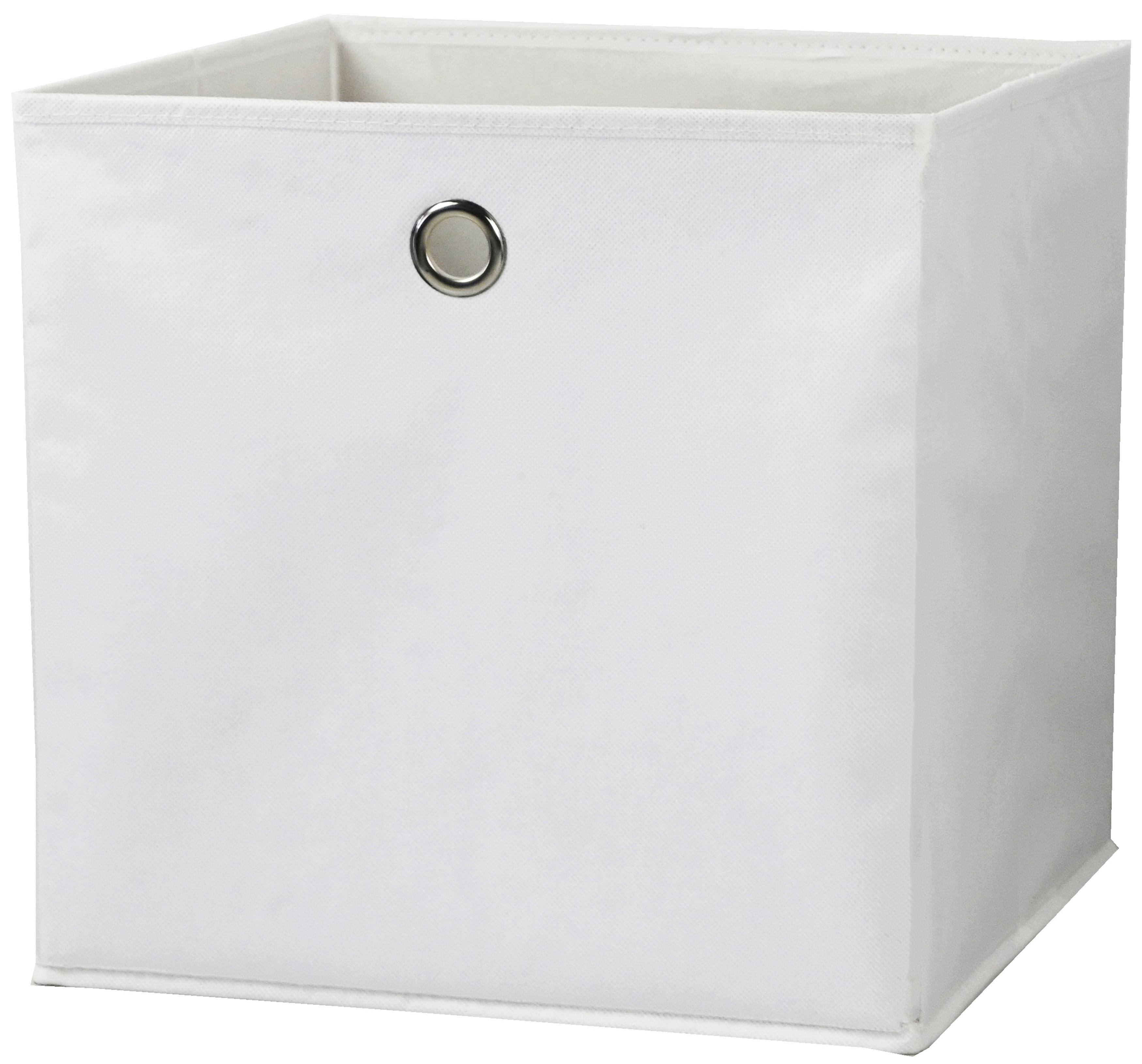 Skladací Box Fibi, 30/30/30cm - biela, Konvenčný, kartón/textil (30/30/30cm) - Modern Living