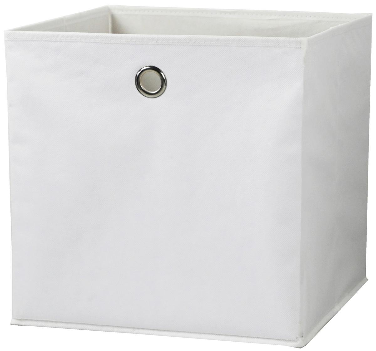 Skladací box Fibi, 30/30/30cm - biela, Konventionell, kartón/textil (30/30/30cm) - Based