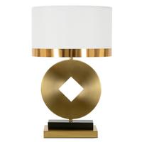 Tischleuchte Glamy Arc B Weiß, Goldfarben B: 21 Cm - Goldfarben/Weiß, Basics, Glas/Metall (21/50/21cm)