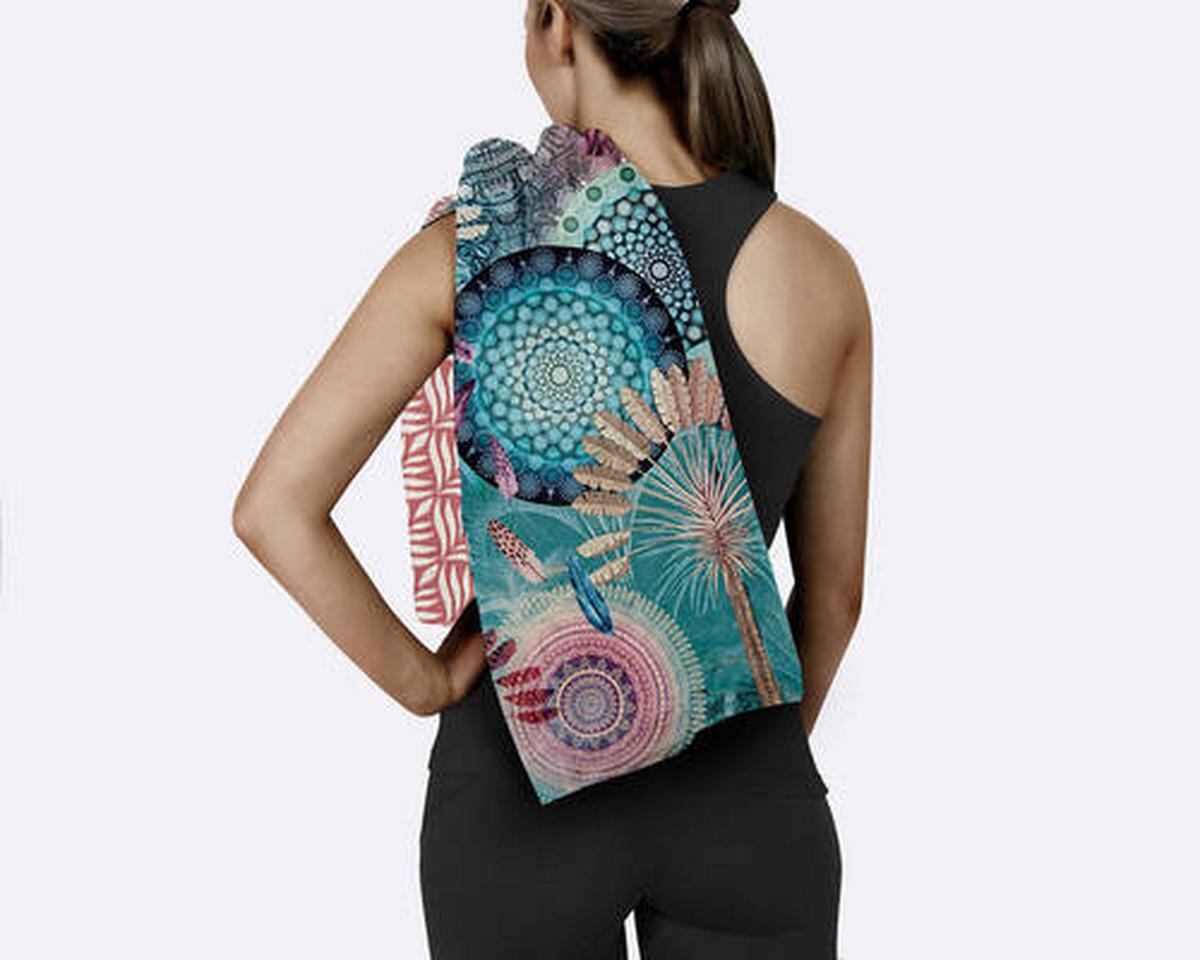 Sporthandtuch Kanya Multicolor 75x180 cm - Multicolor, Trend, Textil (75/180cm)