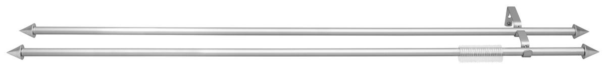 Rundstangengarnitur Birgit Silberfarben L: 130-240 cm - Silberfarben, KONVENTIONELL, Metall (130-240cm) - Ondega