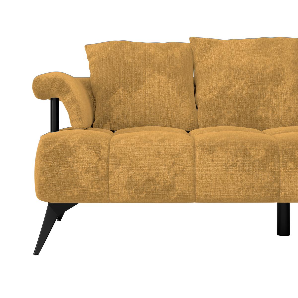 Ecksofa Vanessa New - Goldfarben/Schwarz, MODERN, Textil (297/200cm)