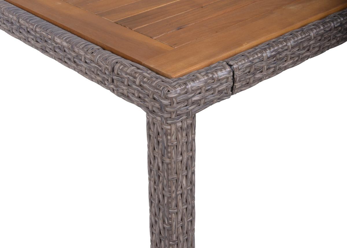 Balkonset Dakota - Hellbraun/Schwarz, Basics, Holz/Kunststoff - Gardenson