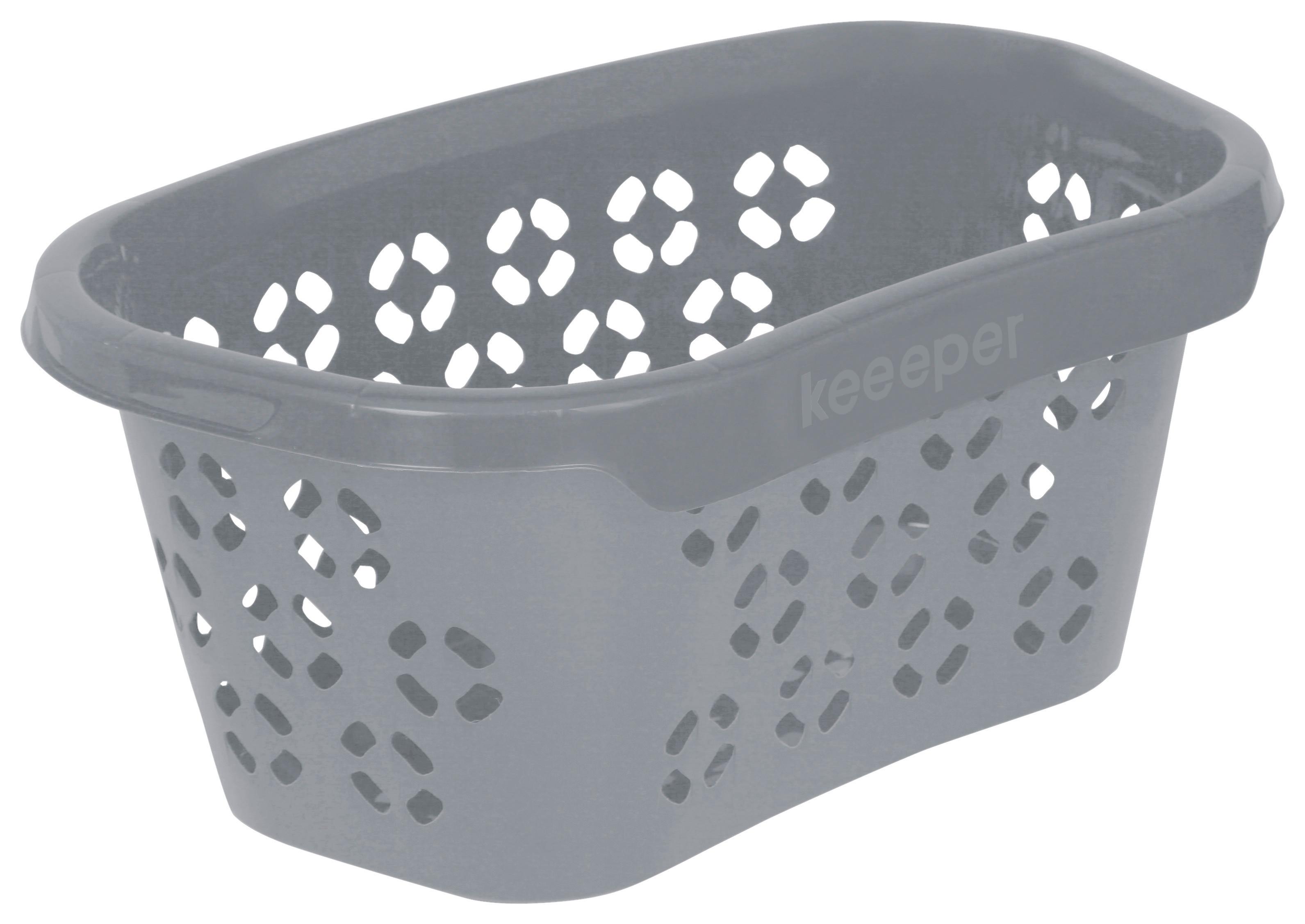 Wäschekorb Anton Grau, 57,5x38x26,5 cm - Grau, Kunststoff (57,5/38/26,5cm)