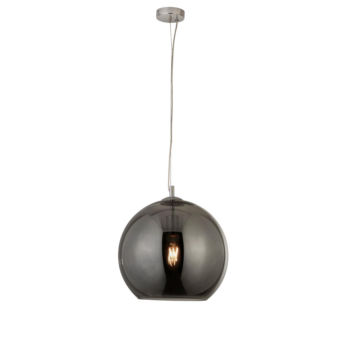 Hängeleuchte Balls H: 120 cm 1-Flammig, höhenverstellbar - Chromfarben, Design, Glas/Metall (35/120cm)