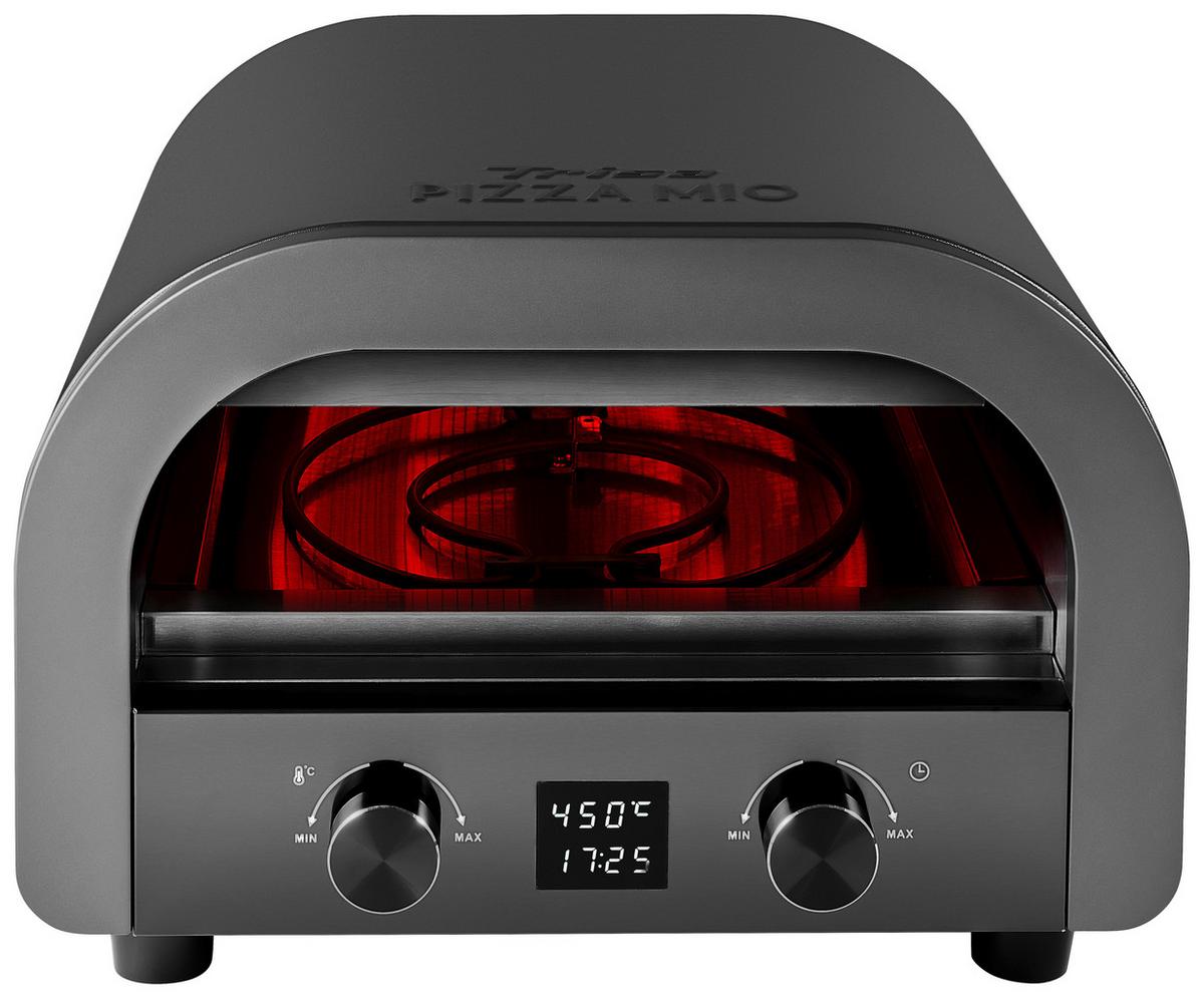 Pizzaofen Pizza Mio+ - Schwarz, KONVENTIONELL, Metall (45/28/42,5cm) - Trisa Electronics