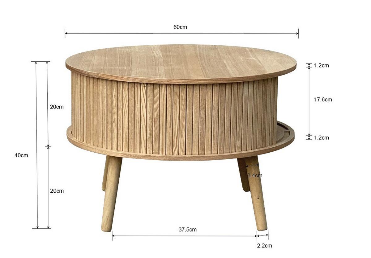 Konferenčný stolík SKANDY - prírodná farba, Modern, drevo/kompozitné drevo (60/60/40cm) - Premium Living