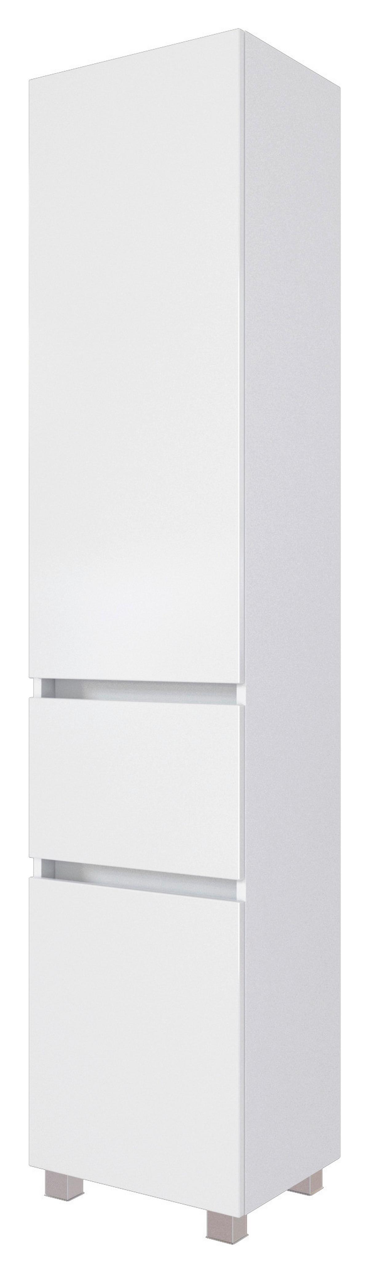 Hochschrank Kopenhagen B: 40 Cm Weiß - Silberfarben/Weiß, KONVENTIONELL, Holzwerkstoff (40/180/35cm) - Held