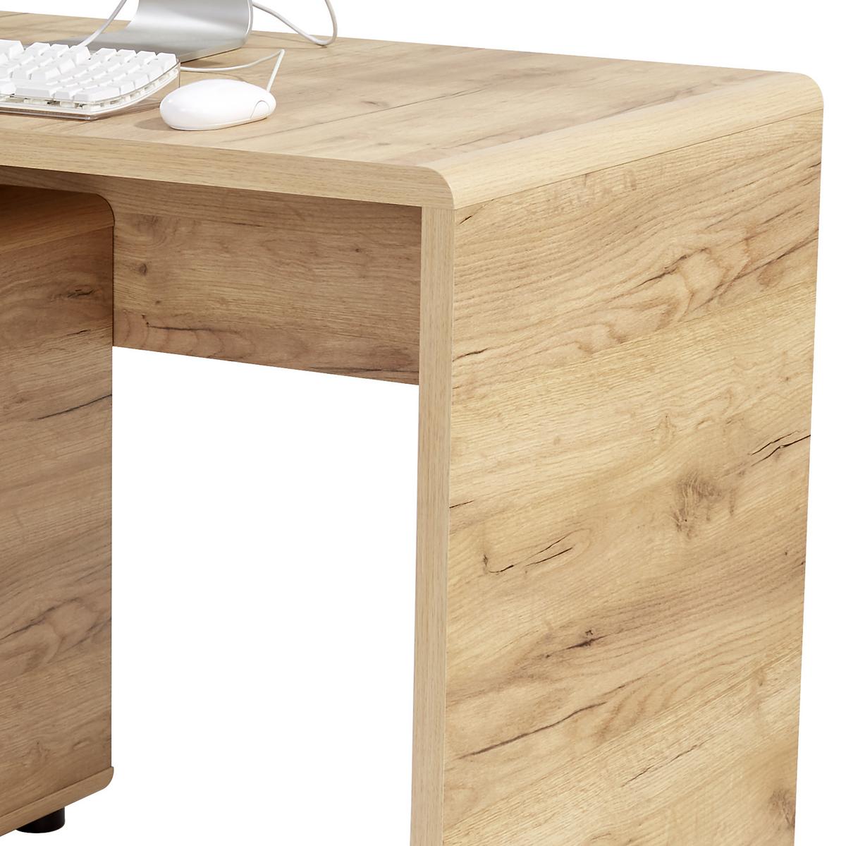 PÍSACÍ STÔL FONTANA FTB03 - farba duba, Modern, kompozitné drevo (120/75,5/60cm)