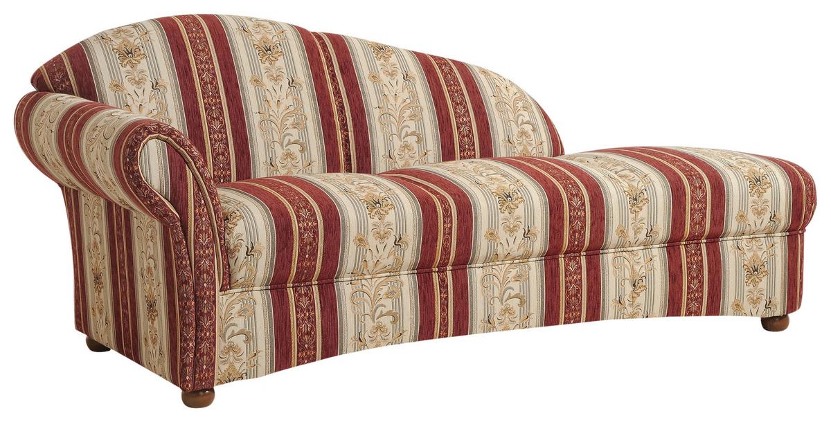 Recamiere Corona Rot/Beige, Streifen Design - Beige/Rot, Design, Textil (191/83/81cm) - Max Winzer