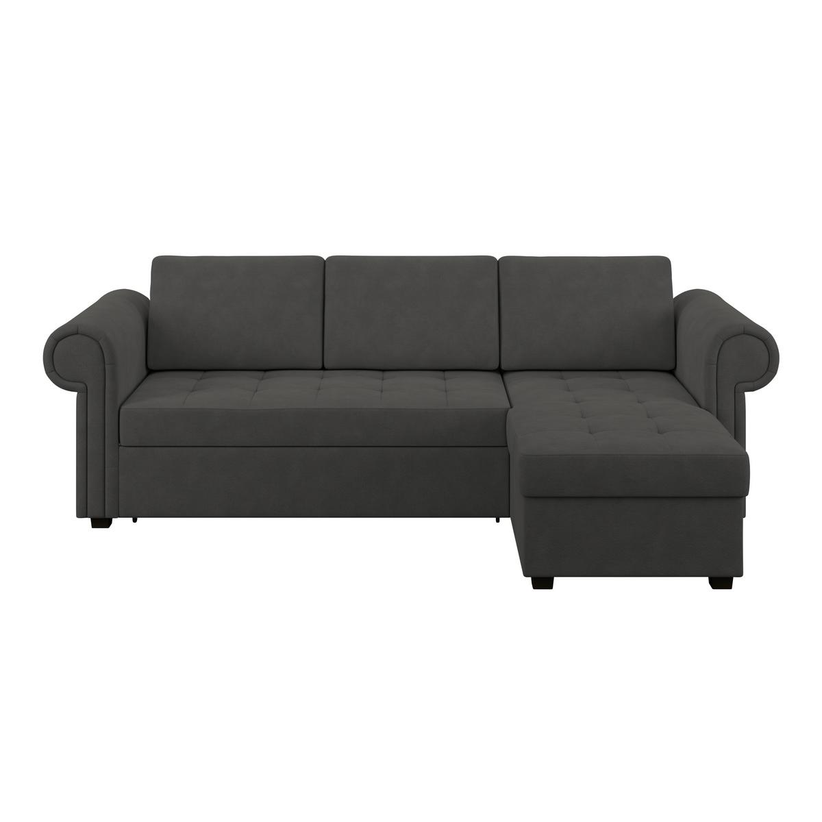 Ecksofa Oslo Braun B: 260 cm - Braun, ROMANTIK / LANDHAUS, Textil (260/85/155cm) - James Wood