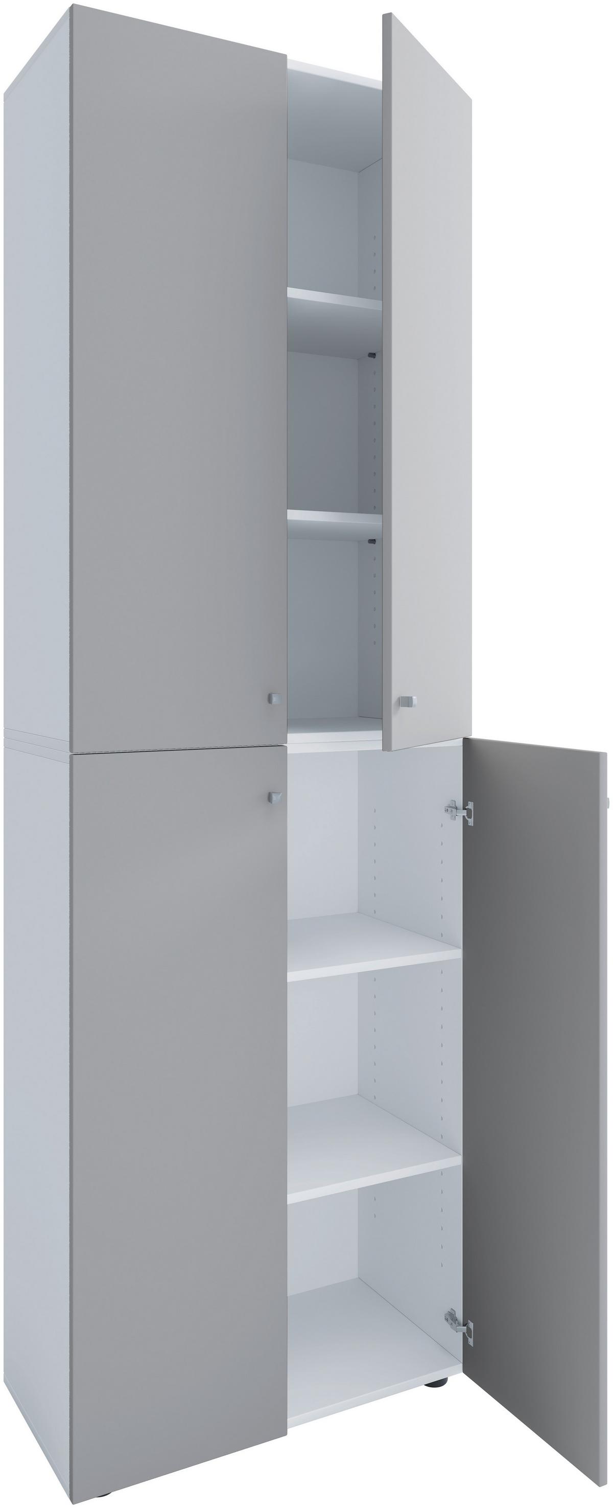 Aktenschrank Lona Grau, Weiß B: 70 cm - Weiß/Grau, Design, Holzwerkstoff (70/220/39cm) - MID.YOU