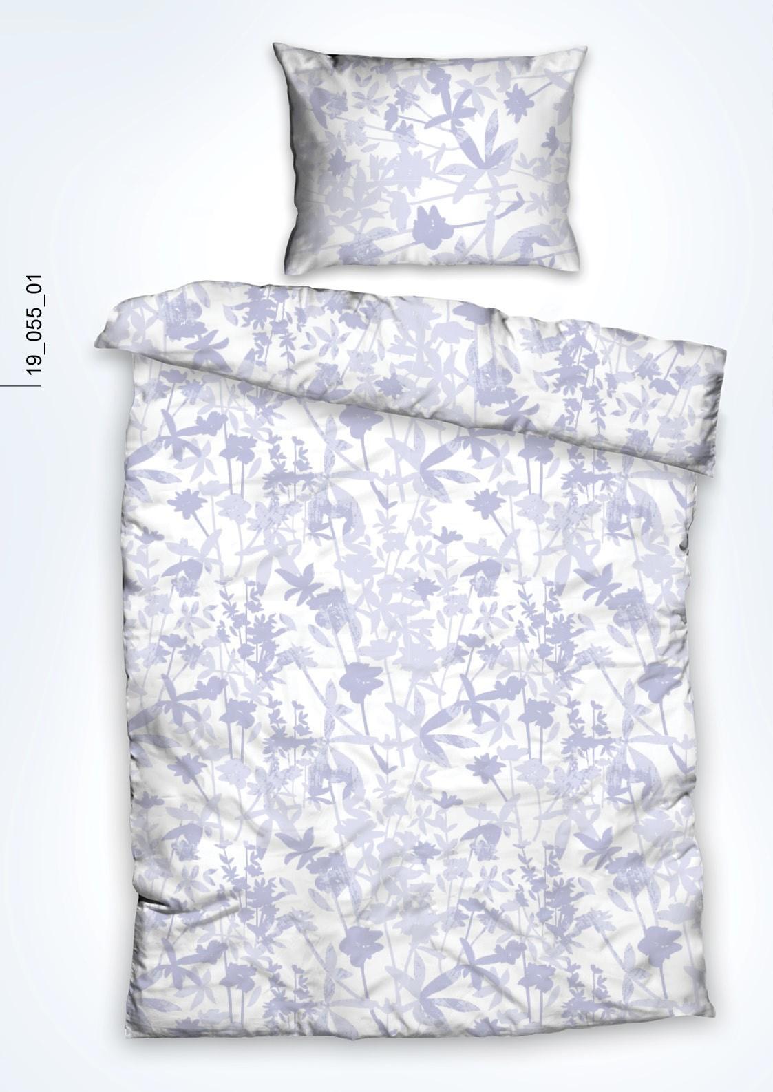 Povlečení Luli, 140/200cm - bílá/fialová, Design, textil (140/200cm)
