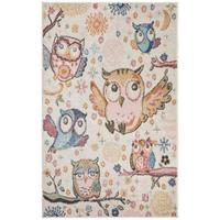 Kinderteppich Eulen Weiß/bunt Furry 100x150 Cm - Weiß, Basics, Textil (100/150cm) - Luca Bessoni