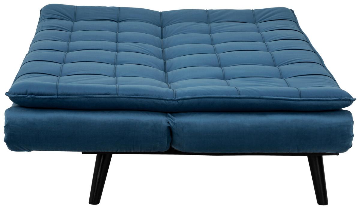 3-Sitzer-Sofa Mit Schlaffunktion Tuvalu B: 195cm - Blau/Schwarz, Design, Holz/Textil (195/96/96cm) - MID.YOU