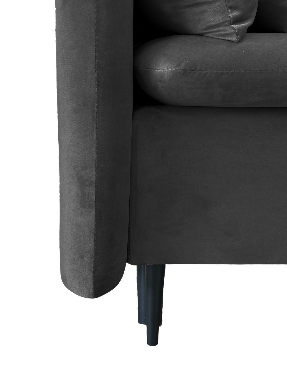Schlafsofa Mit Bettkasten Orlando Grau B: 220 Cm - Schwarz/Grau, Design, Textil (220/96/102cm) - MID.YOU