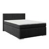 Boxspringbett Mira I Nordic, Lf: 120x200 cm - Alufarben/Schwarz, Basics, Textil (120/200cm)