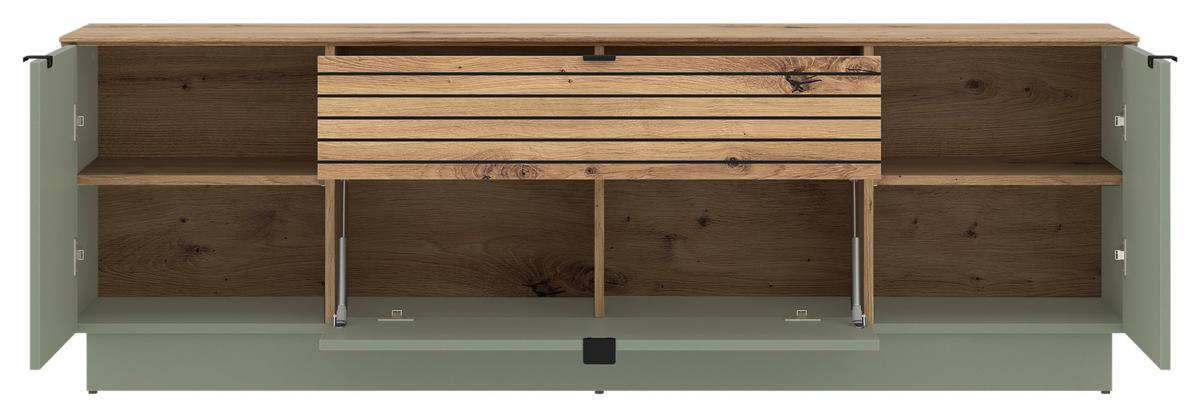 TV-Element Nexa Salbeigrün /Eiche Dekor B: 180cm - Salbeigrün/Eiche Artisan, Basics, Holzwerkstoff (180/59,5/40cm)