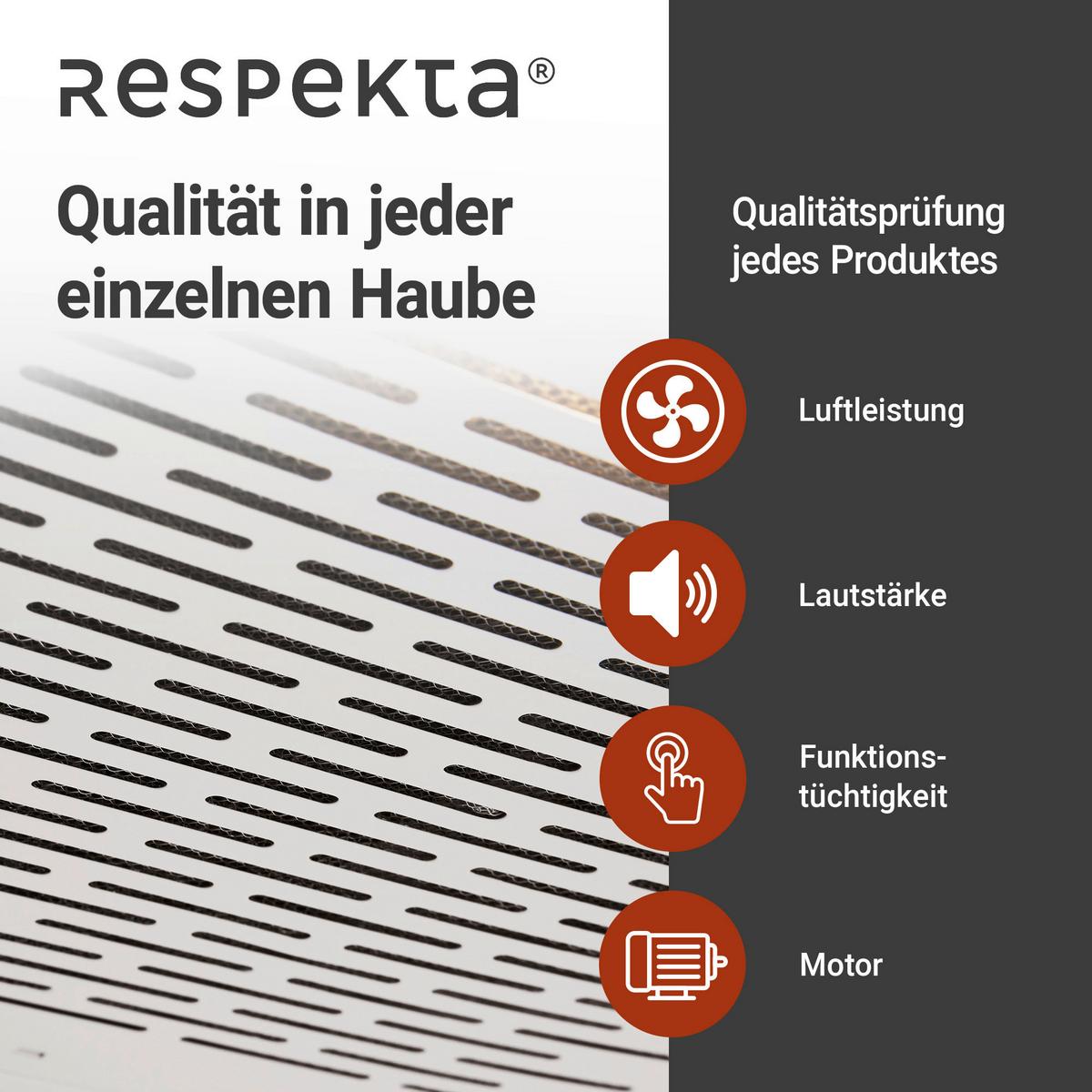 Dunstabzugshaube Suna Weiß B: 50 cm, Led - Weiß, Trend, Metall (50/7,6/47cm) - Respekta