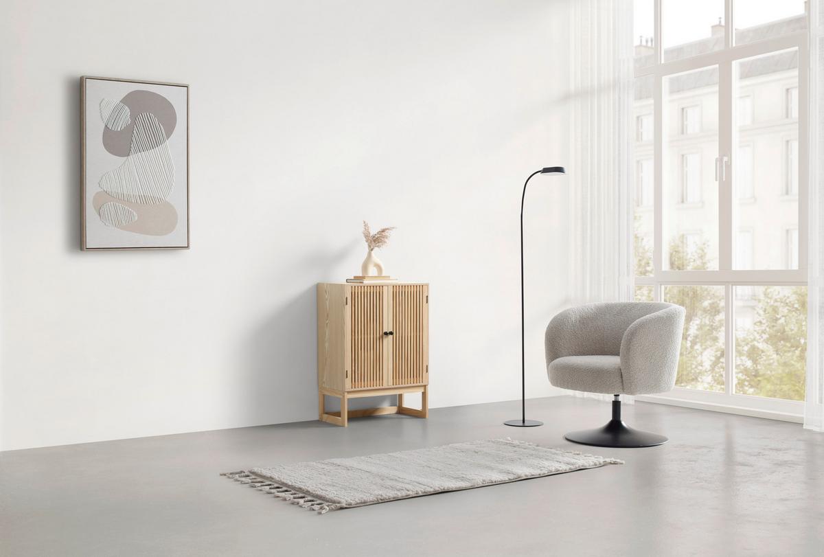 KOMODA COSMA -EXKLUSIV- - čierna/prírodná farba, Modern, kov/drevo - Mömax